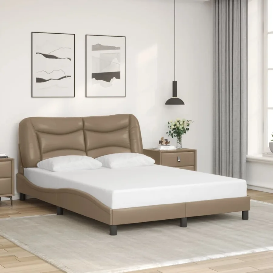 Cadre de lit avec LED sans matelas Hvar cappuccino 140x190 cm - 4