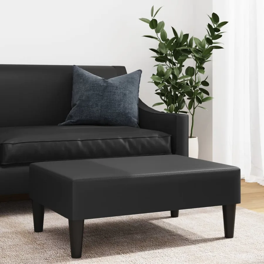 Repose-pied noir 77x55x31 cm similicuir - 3