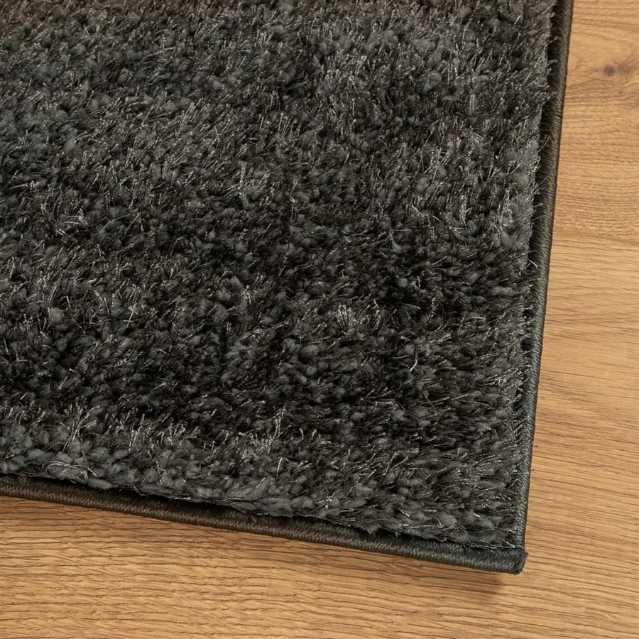 Tapis ISTAN à poils longs aspect brillant anthracite 100x200 cm - 4