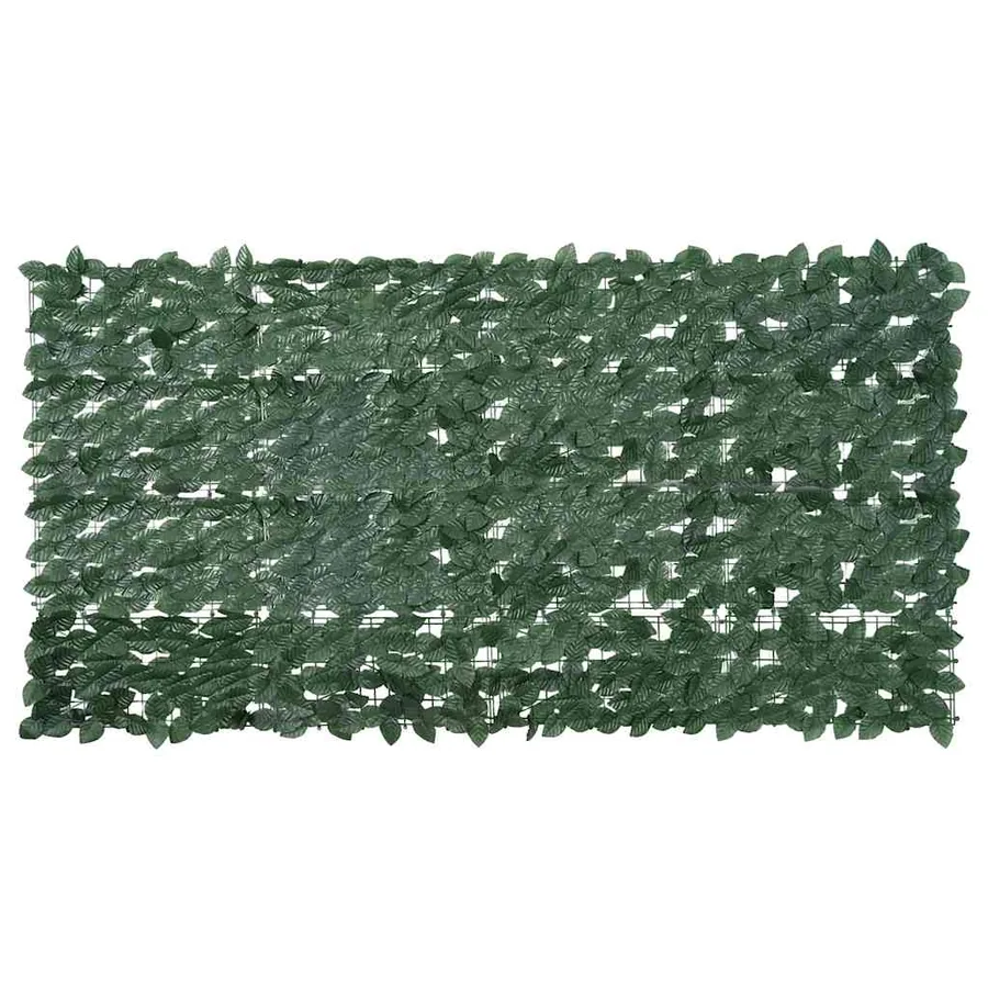 Écran de balcon avec feuilles vert foncé 200x100 cm