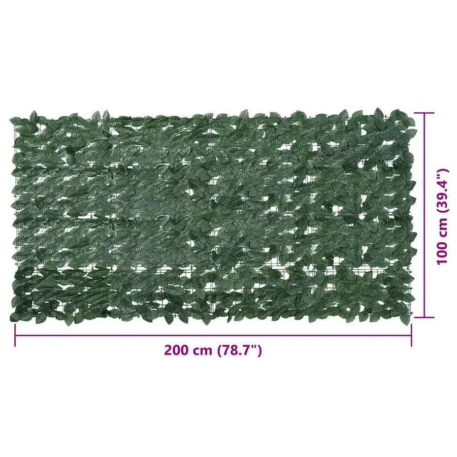 Écran de balcon avec feuilles vert foncé 200x100 cm - 6