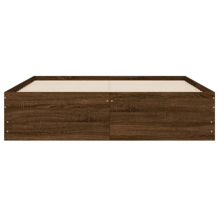 Cadre de lit avec tiroirs sans matelas chêne marron 135x190 cm - 6