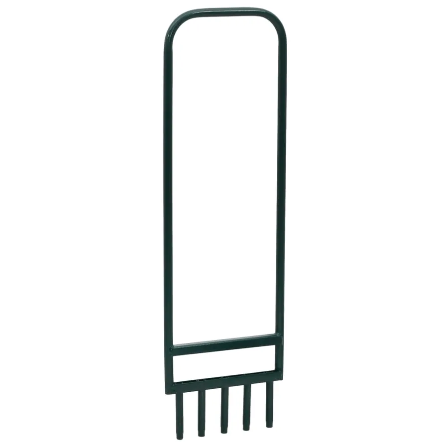 Aérateur de pelouse 5 dents creuses vert acier enduit de poudre
