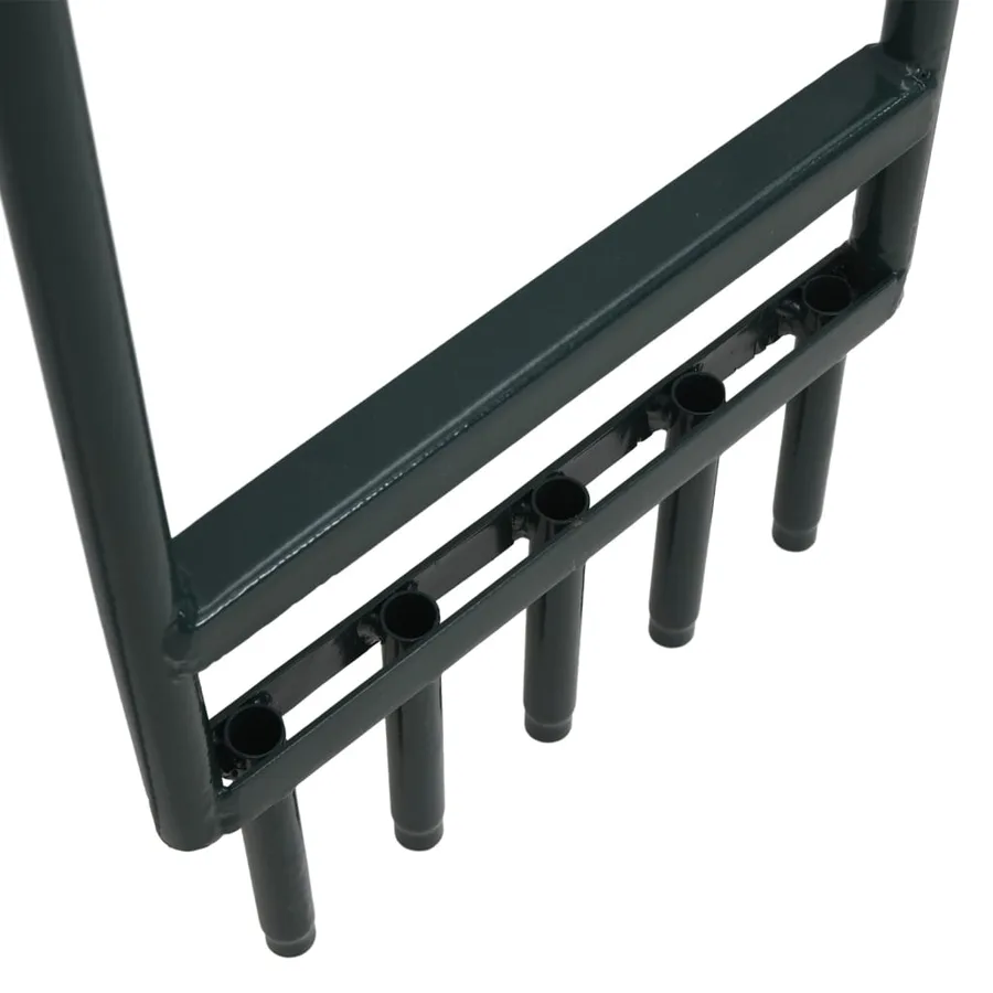 Aérateur de pelouse 5 dents creuses vert acier enduit de poudre - 4