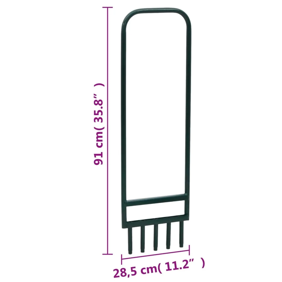Aérateur de pelouse 5 dents creuses vert acier enduit de poudre - 6
