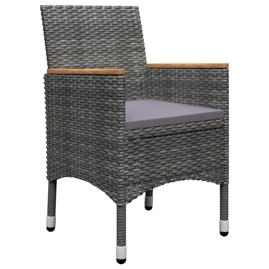 Ensemble à manger de jardin 5 pcs Gris - 3