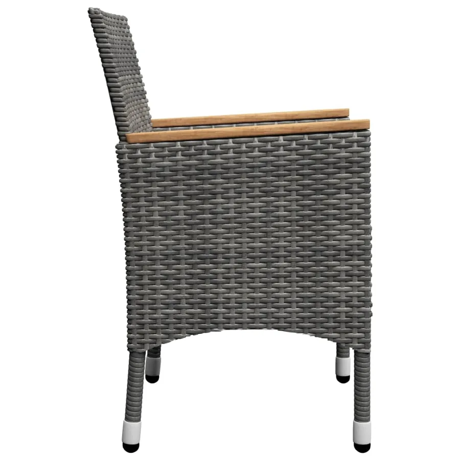 Ensemble à manger de jardin 5 pcs Gris - 7