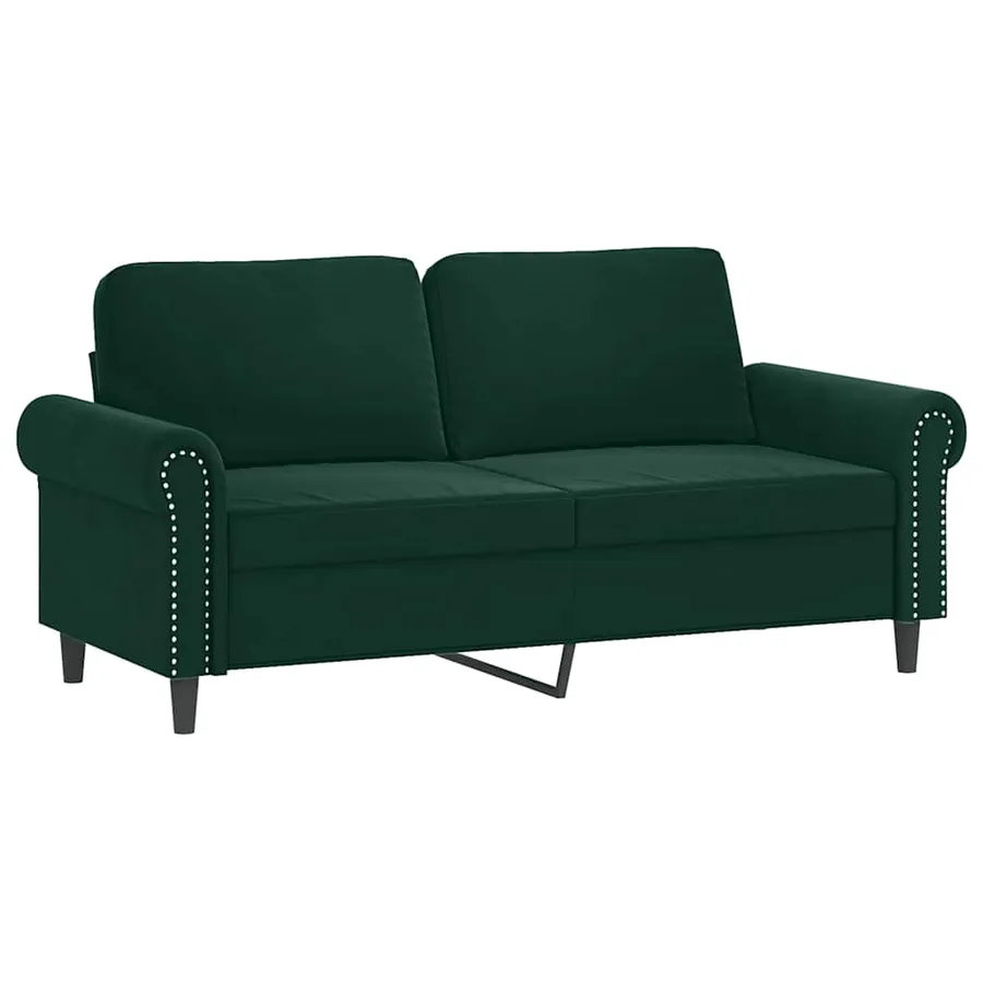 Ensemble de canapés 2 pcs avec coussins Vert foncé Velours - 4