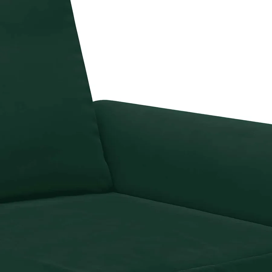 Ensemble de canapés 2 pcs avec coussins Vert foncé Velours - 5
