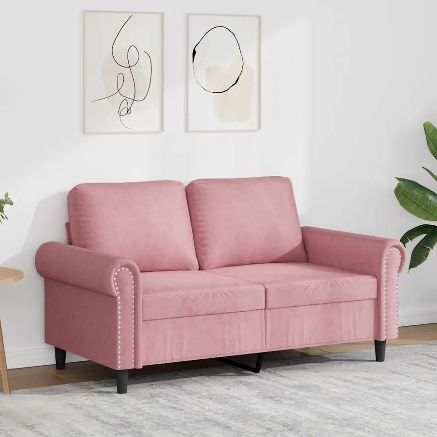 Canapé à 2 places Rose 120 cm Velours