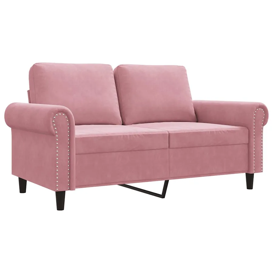 Canapé à 2 places Rose 120 cm Velours - 2