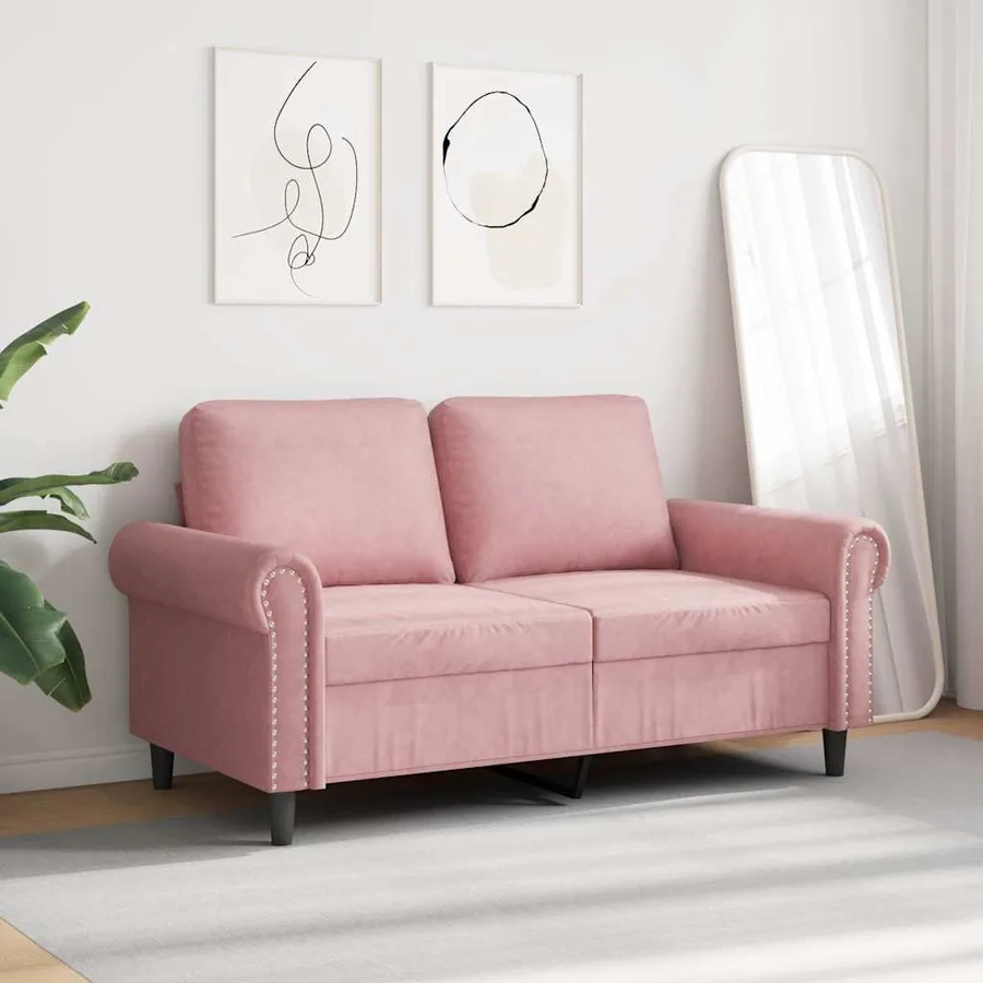 Canapé à 2 places Rose 120 cm Velours - 3