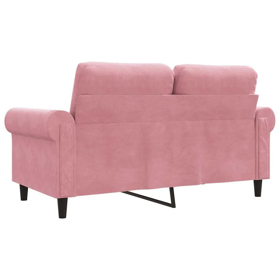 Canapé à 2 places Rose 120 cm Velours - 6