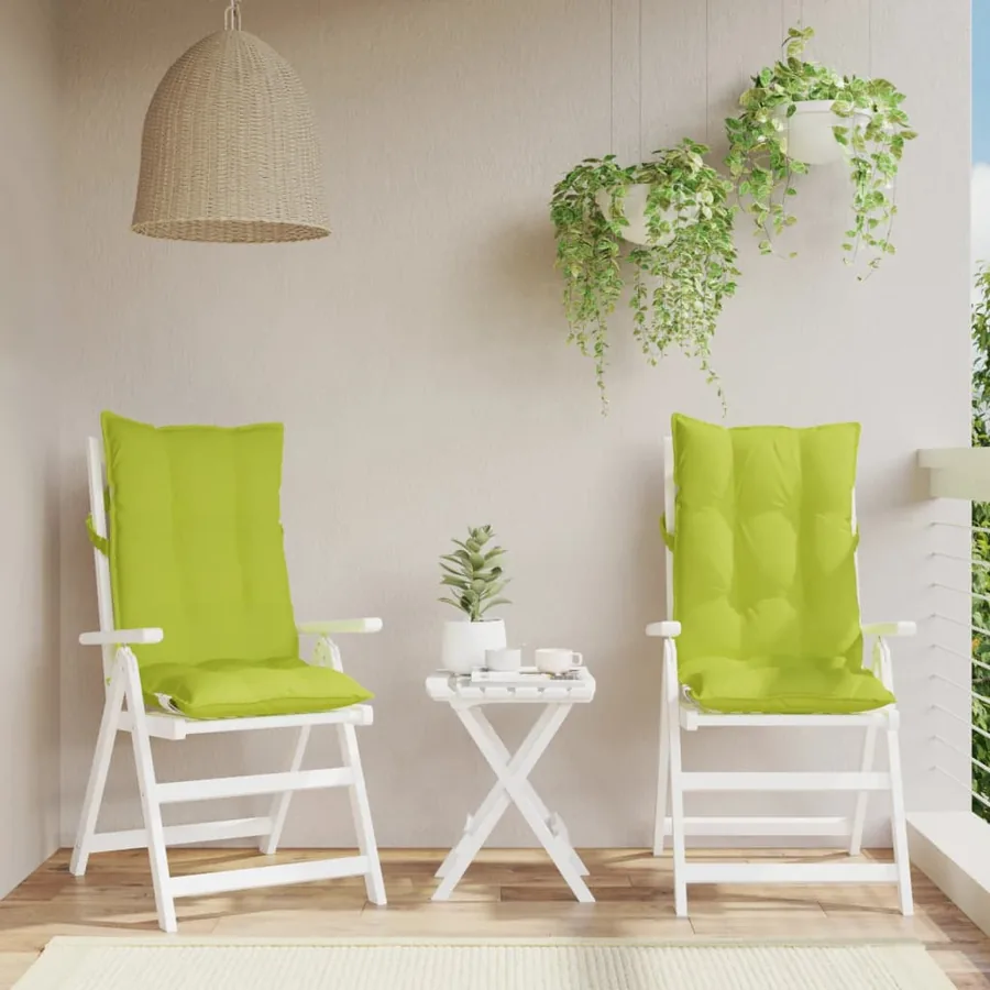 Coussins de chaise à dossier haut lot de 2 vert vif