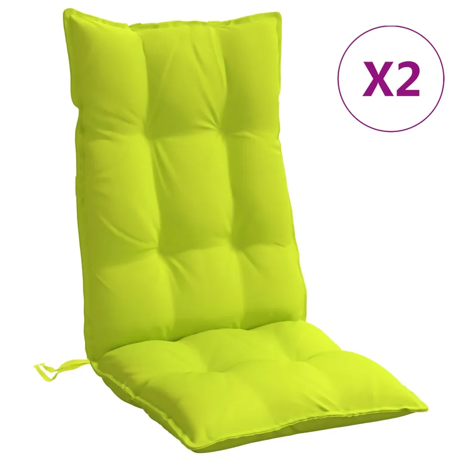 Coussins de chaise à dossier haut lot de 2 vert vif - 2