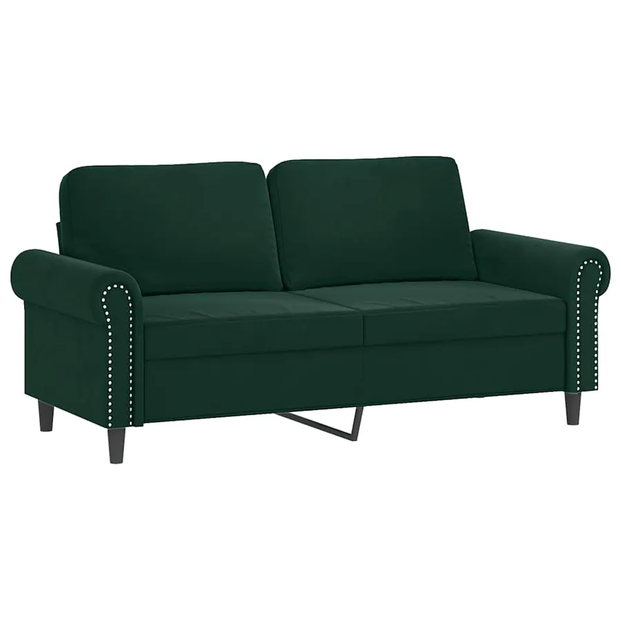 Canapé 2 places avec oreillers vert foncé 140 cm velours - 4