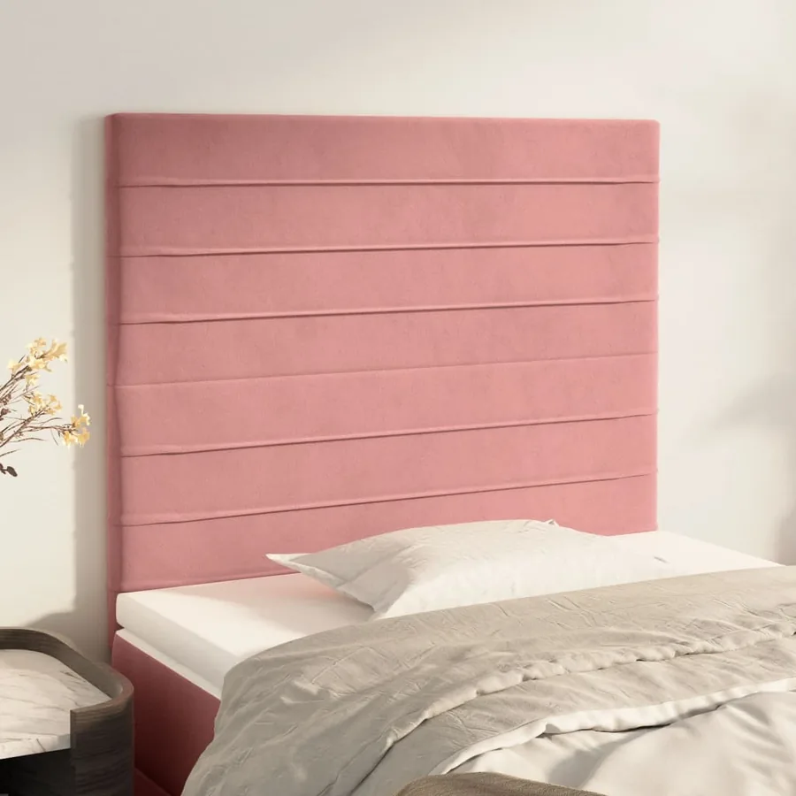 Tête de lit Rose 90x5x118/128 cm Velours