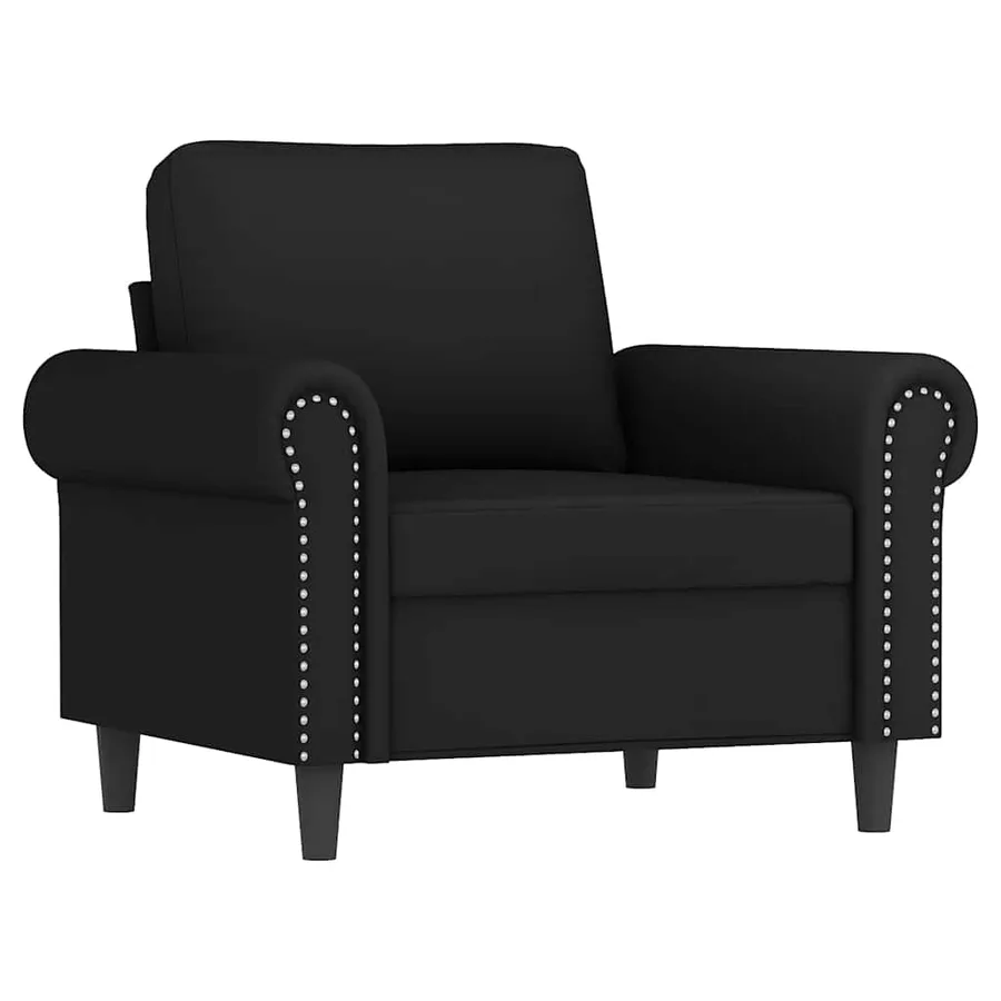 Ensemble de canapés 3 pcs avec coussins Noir Velours - 3