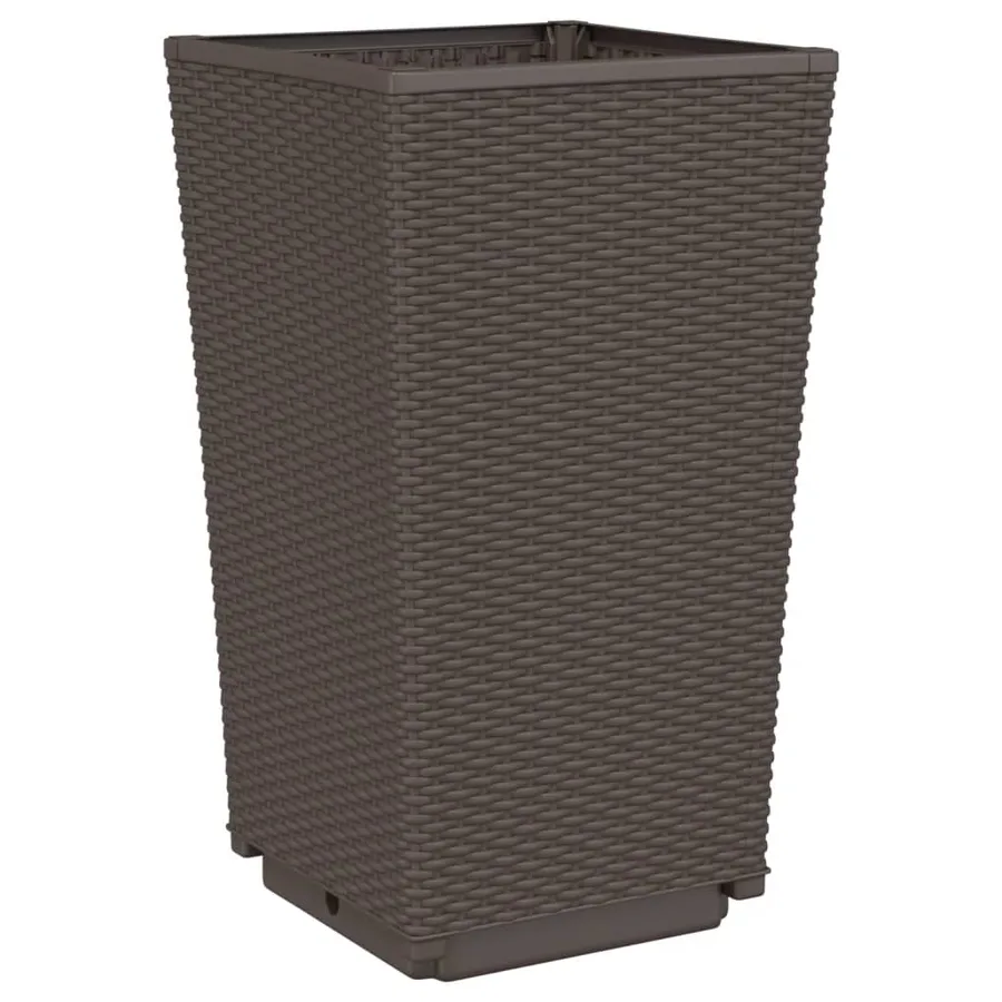 Jardinières 4 pcs marron 32,5x32,5x57 cm polypropylène - 4