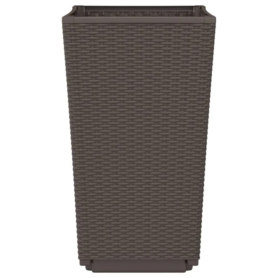 Jardinières 4 pcs marron 32,5x32,5x57 cm polypropylène - 6