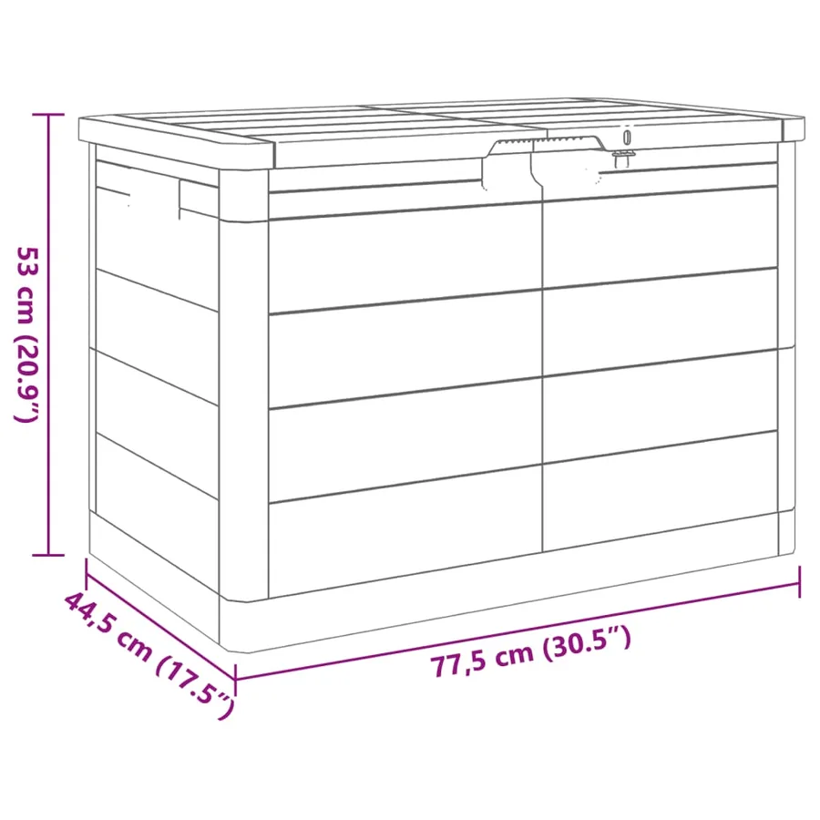 Boîte à coussins d'extérieur brun 77,5x44,5x53 cm polypropylène - 11