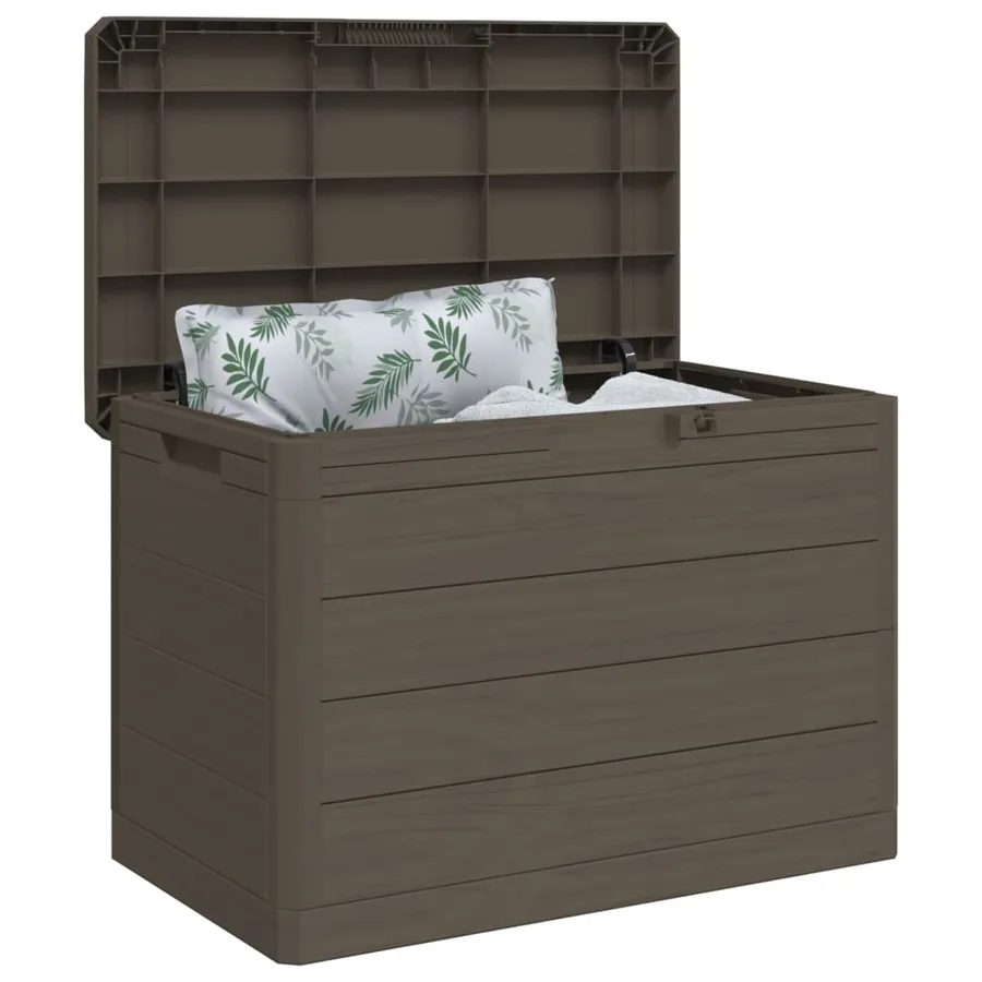 Boîte à coussins d'extérieur brun 77,5x44,5x53 cm polypropylène - 4