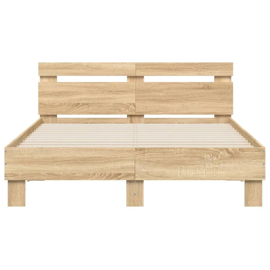 Cadre de lit avec LED sans matelas chêne sonoma 120x190 cm - 7