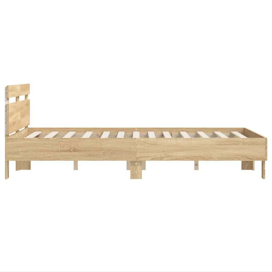 Cadre de lit avec LED sans matelas chêne sonoma 120x190 cm - 8