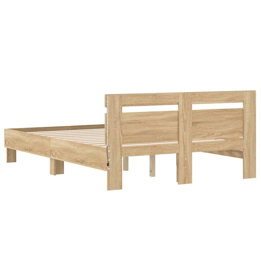 Cadre de lit avec LED sans matelas chêne sonoma 120x190 cm - 9
