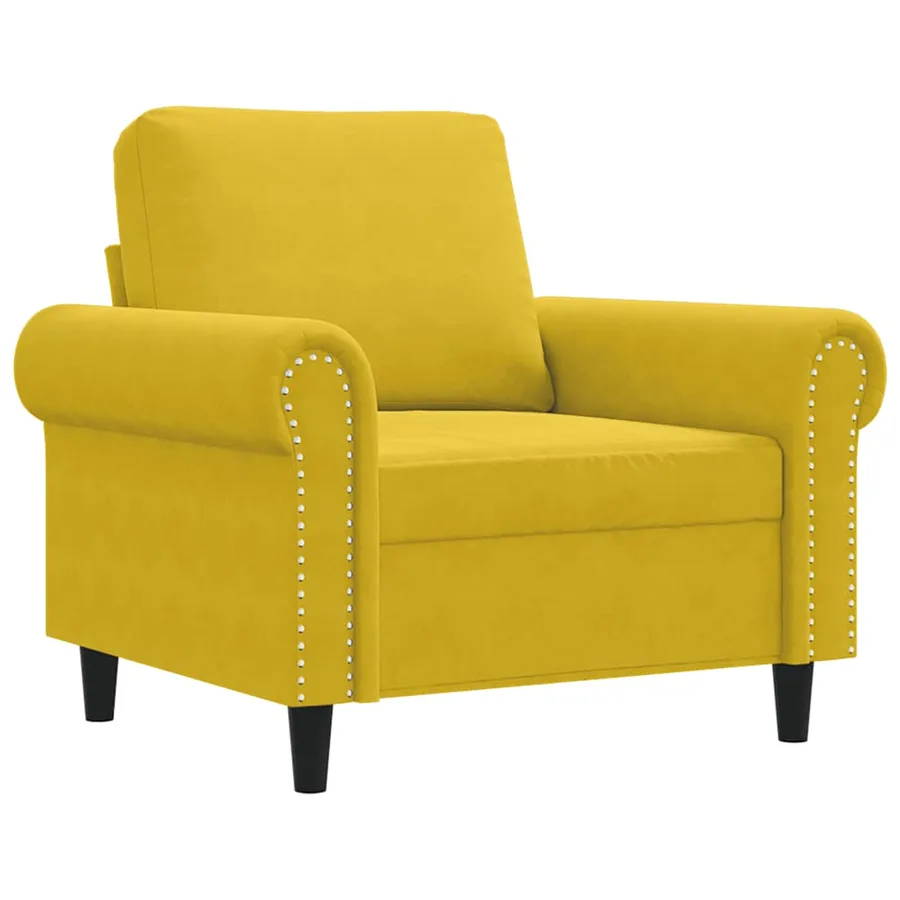Fauteuil Jaune 60 cm Velours - 2