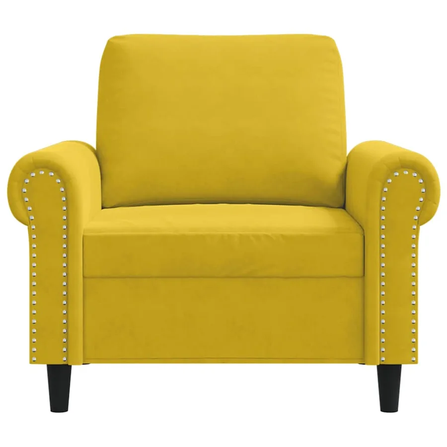 Fauteuil Jaune 60 cm Velours - 4