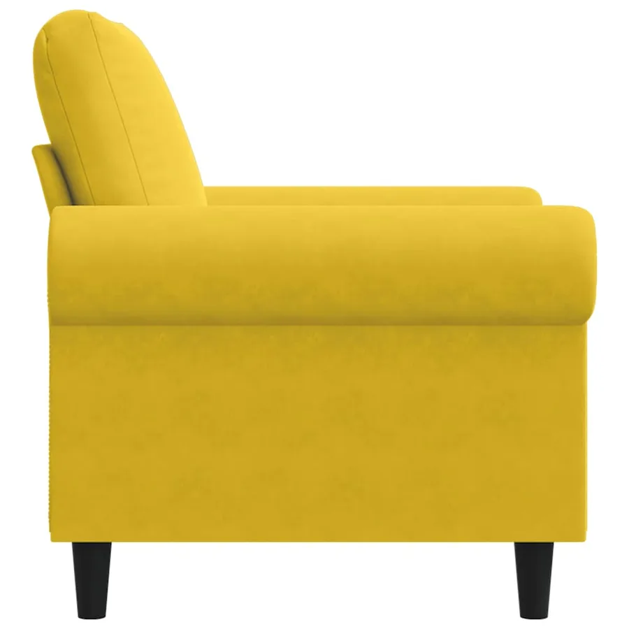Fauteuil Jaune 60 cm Velours - 5
