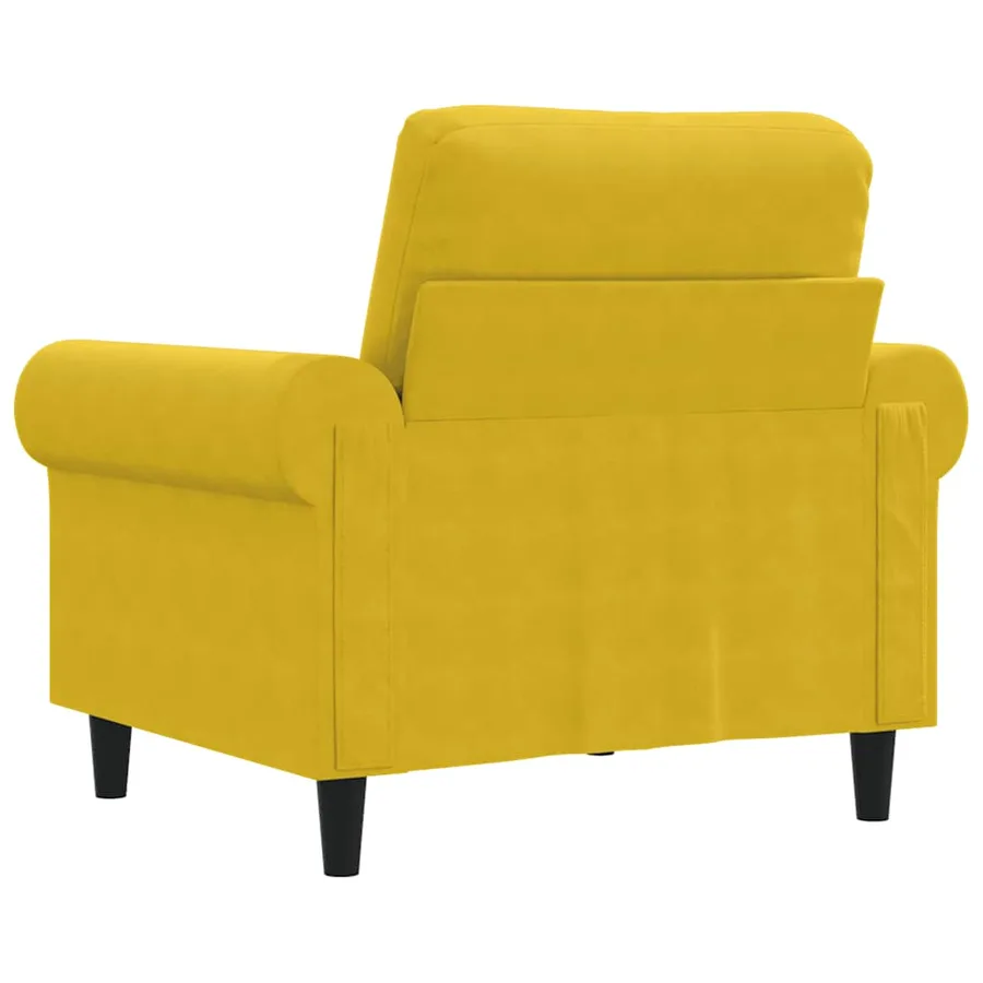Fauteuil Jaune 60 cm Velours - 6