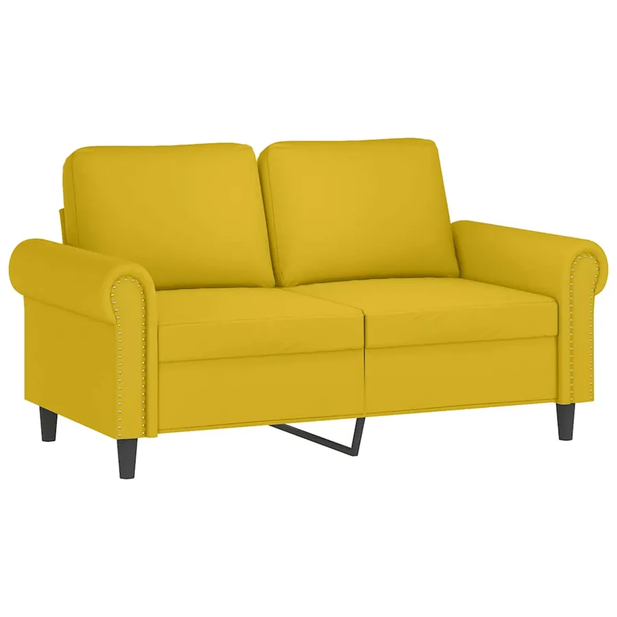 Ensemble de canapés 3 pcs avec coussins jaune velours - 4