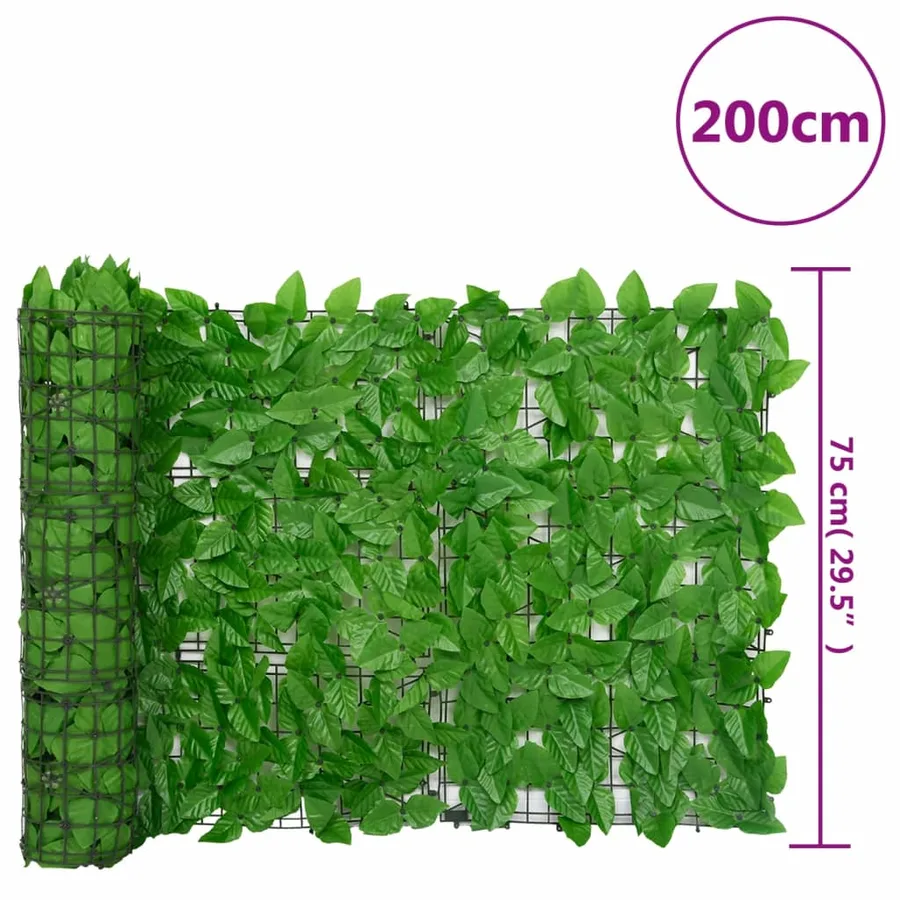Écran de balcon avec feuilles vert 200x75 cm - 6