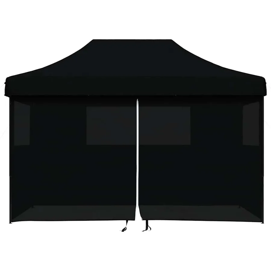 Tente de réception pliable escamotable 4 parois latérales noir - 3