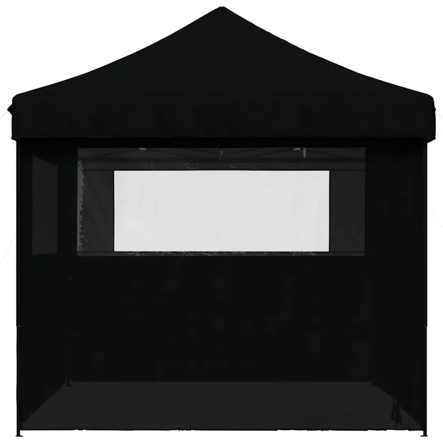 Tente de réception pliable escamotable 4 parois latérales noir - 4