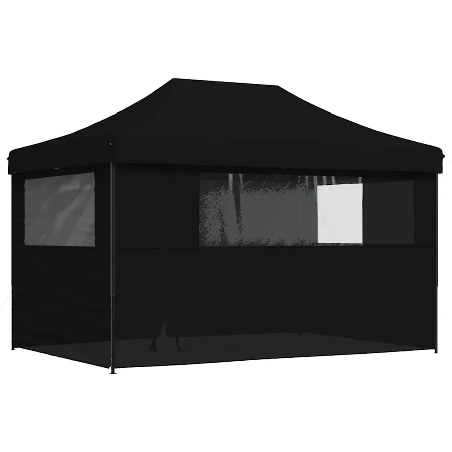 Tente de réception pliable escamotable 4 parois latérales noir - 5
