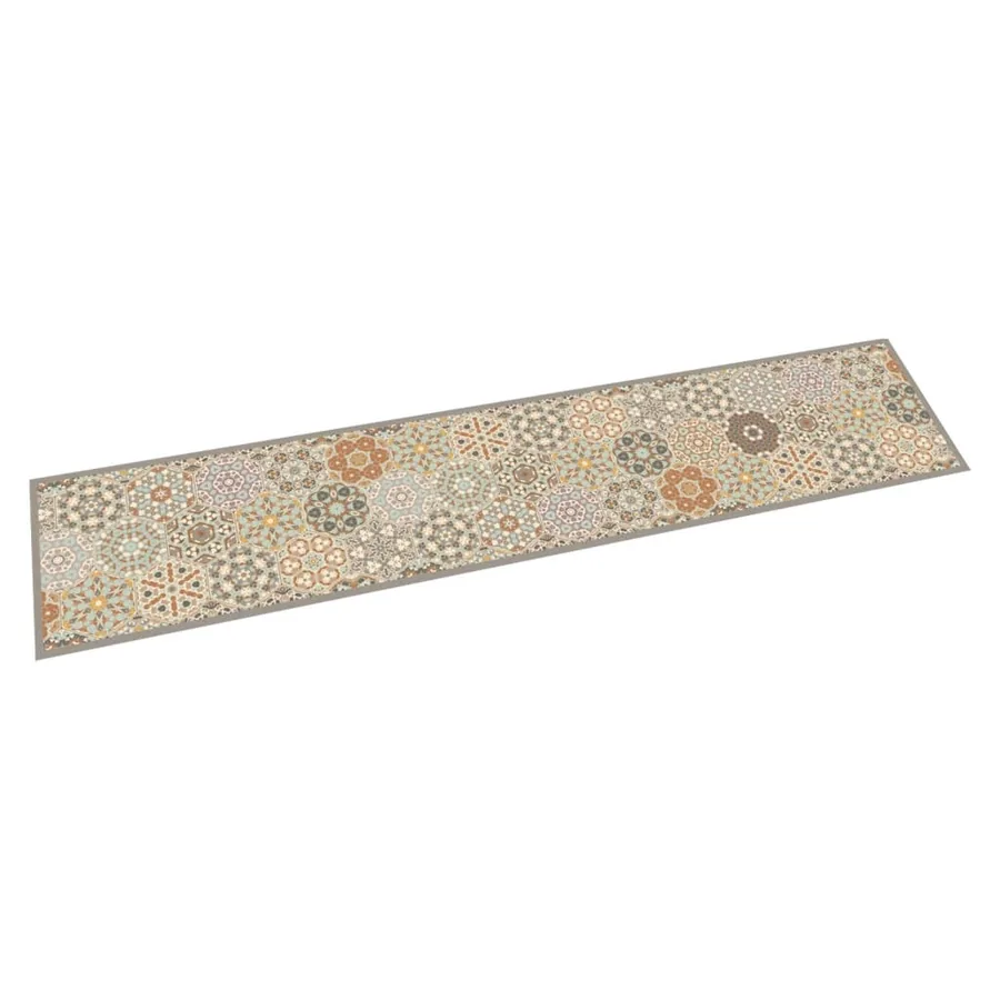 Tapis de cuisine lavable impression pastel hexagonale 60x300 cm