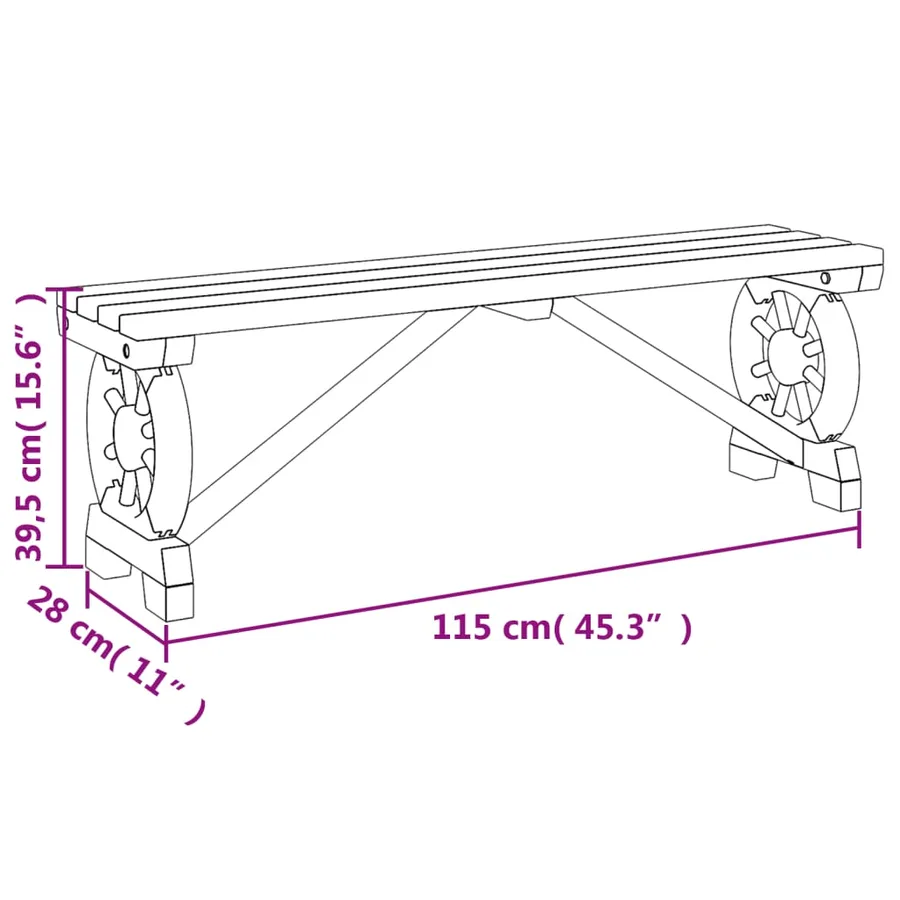 Bancs de jardin lot de 2 bois de sapin massif - 9