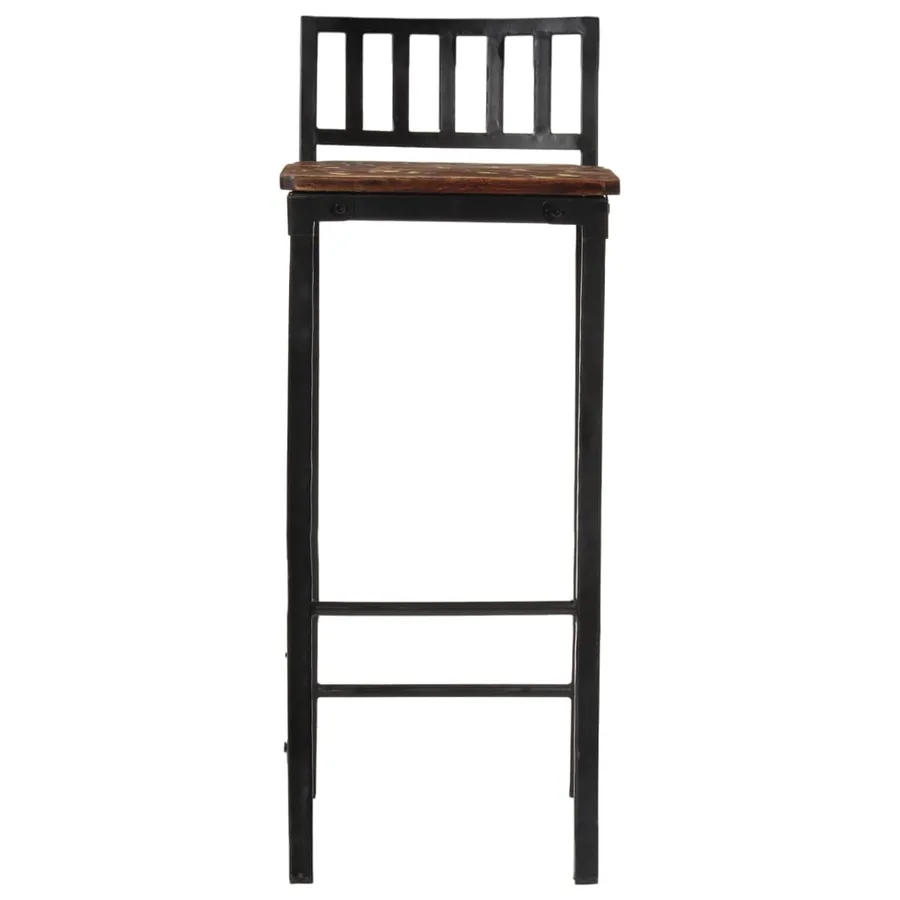 Chaises de bar lot de 4 bois de récupération massif - 5