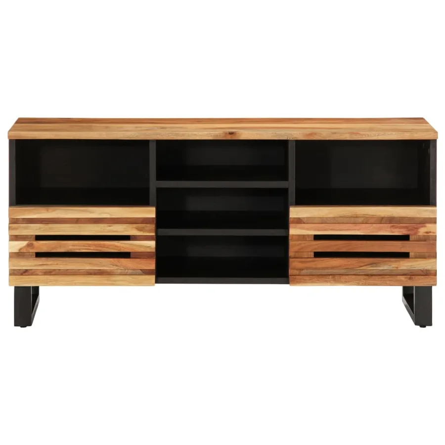 Meuble TV 100x34x46 cm bois d'acacia massif - 2