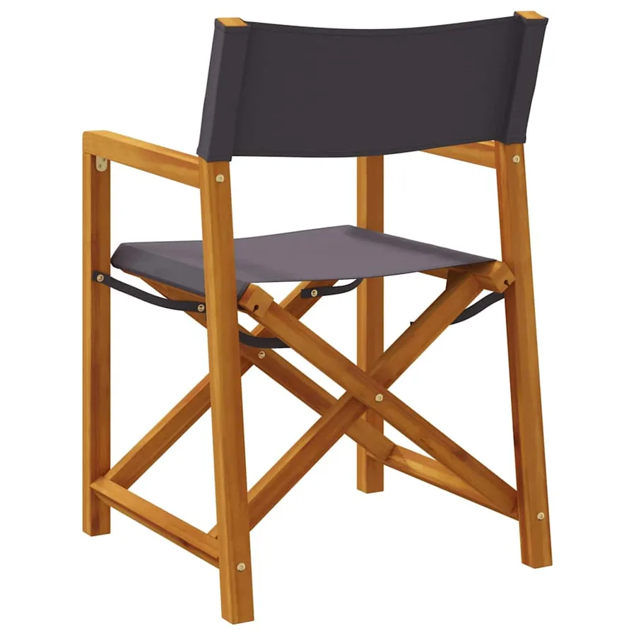 Chaises de réalisateur pliables lot de 2 gris foncé tissu - 6