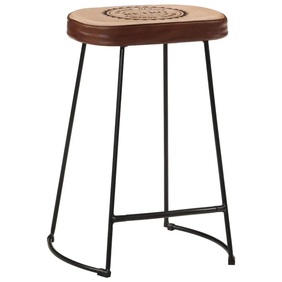 Tabourets de bar lot de 2 marron foncé 41x29x62 cm - 2
