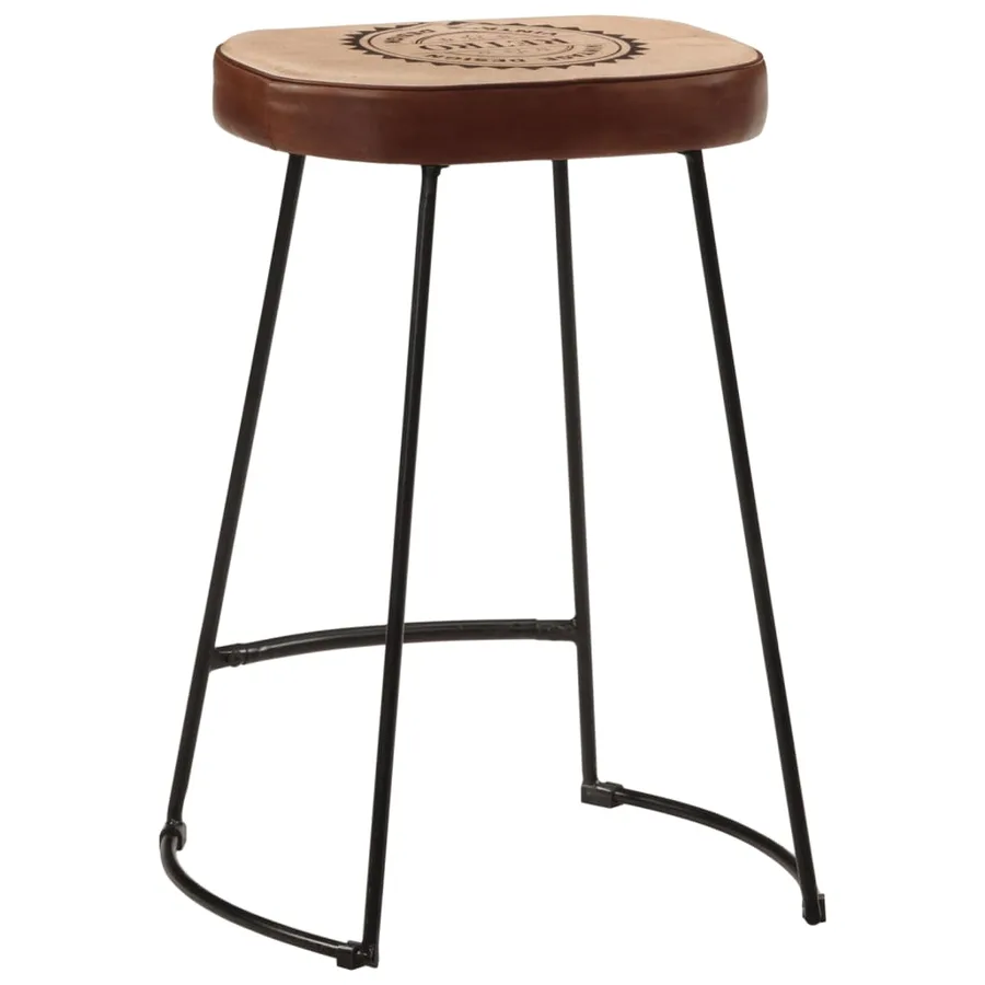 Tabourets de bar lot de 2 marron foncé 41x29x62 cm - 5