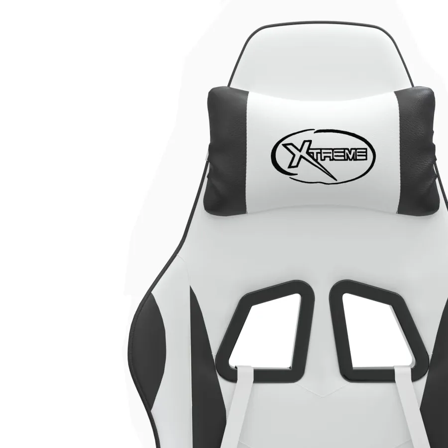Chaise de jeu Blanc et noir Similicuir - 11