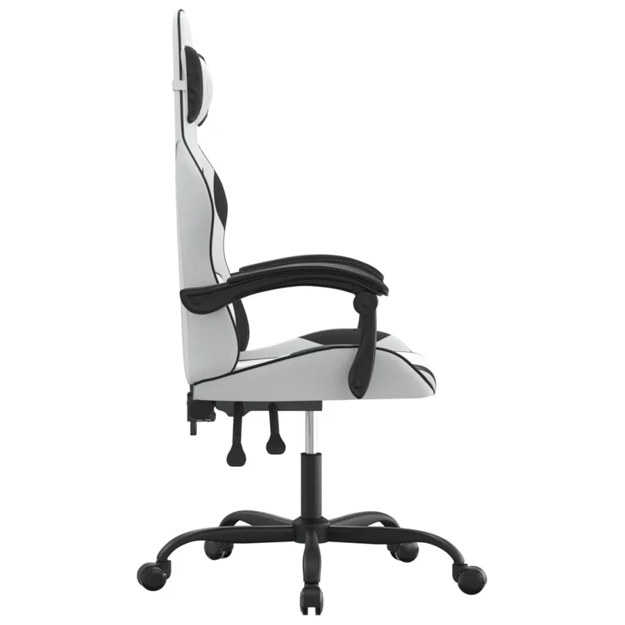 Chaise de jeu Blanc et noir Similicuir - 4