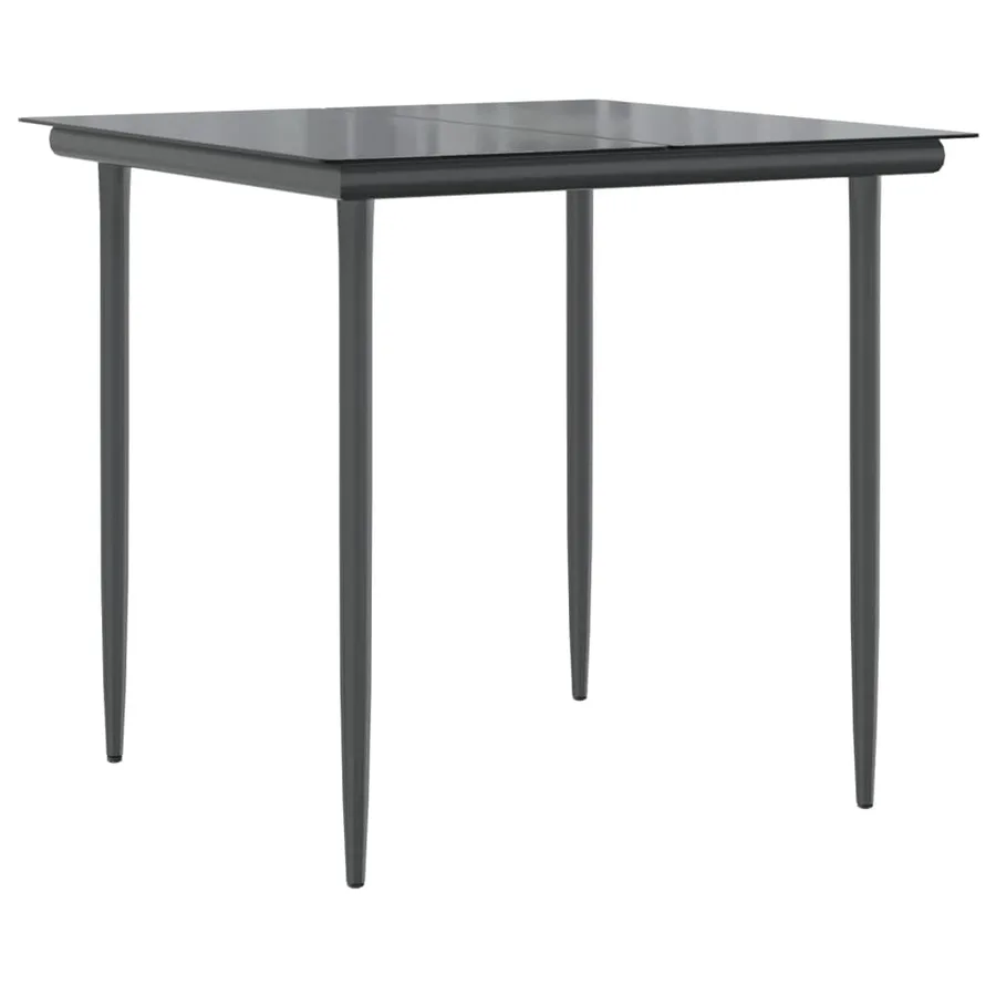 Ensemble à manger de jardin avec coussins 3 pcs Noir - 4