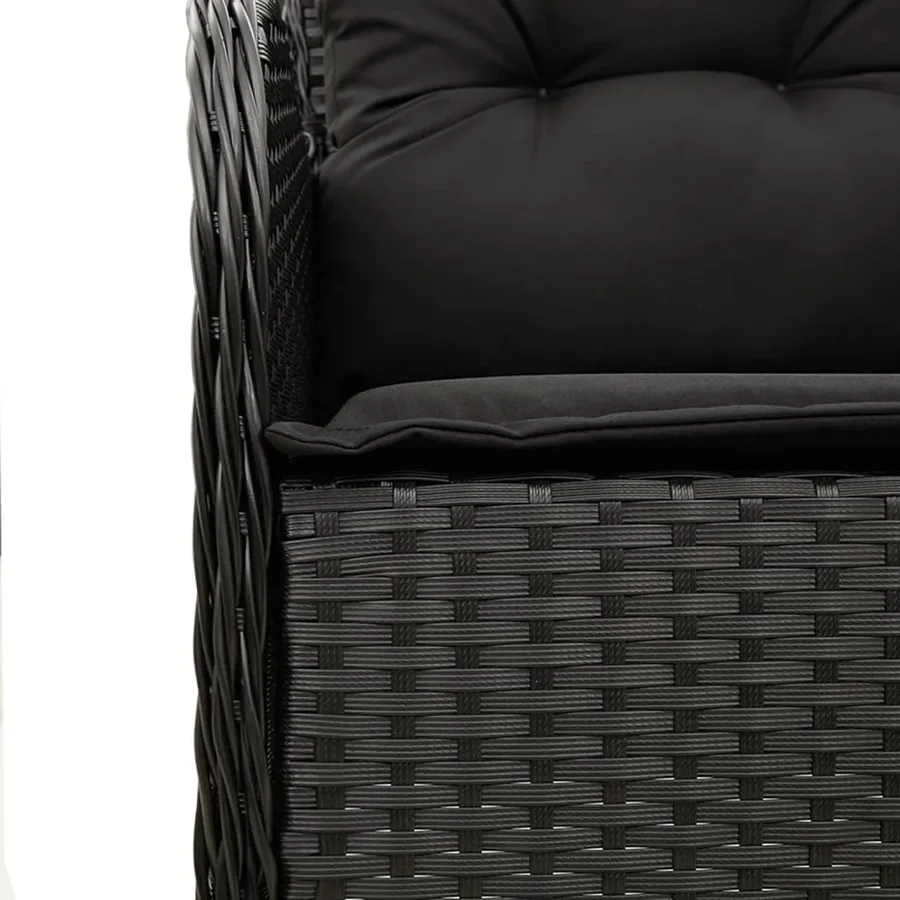 Ensemble à manger de jardin avec coussins 3 pcs Noir - 5