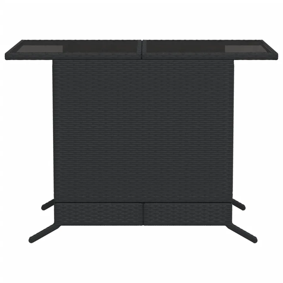 Ensemble de bistro 3 pcs avec coussins noir résine tressée - 10